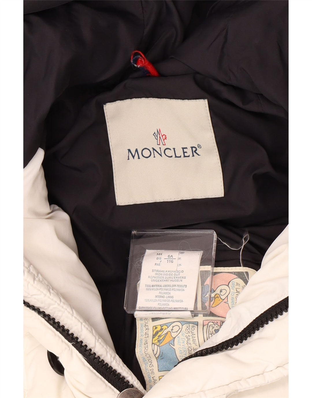 MONCLER Стеганая куртка с капюшоном для девочек 5-6 лет, белый нейлон