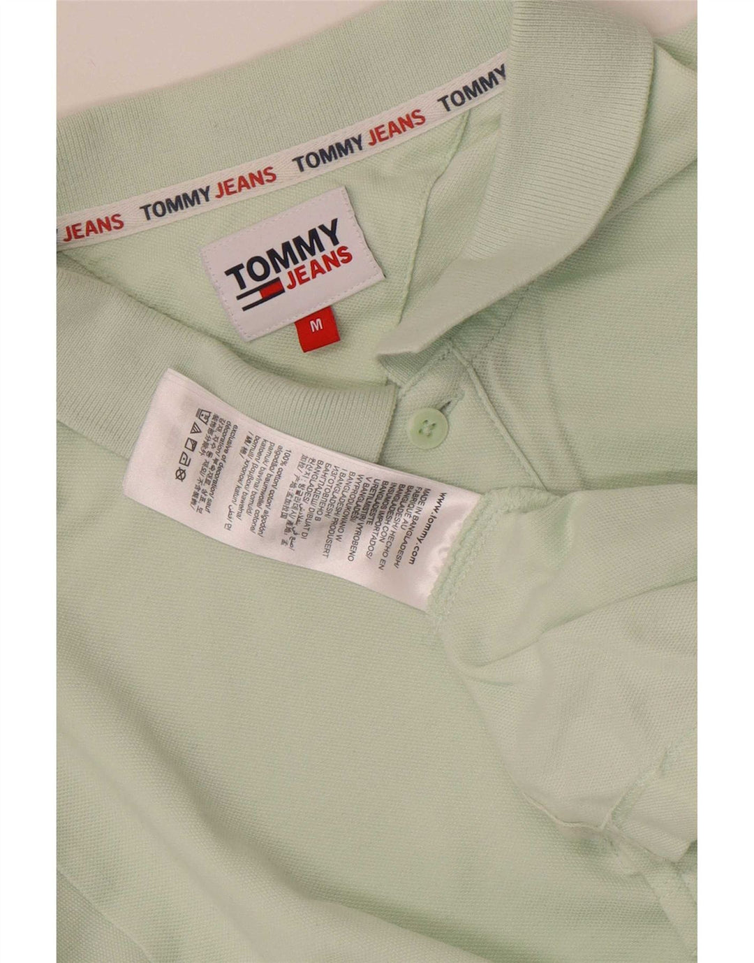 Мужская рубашка-поло Tommy Hilfiger, хлопок среднего зеленого цвета