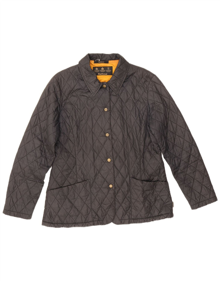 Женская стеганая куртка Barbour UK 14, большая черная