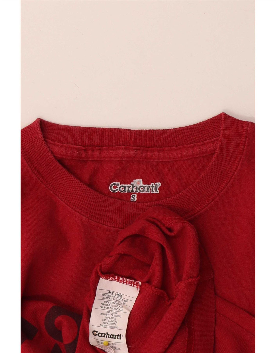 Мужская футболка с рисунком Carhartt, маленький красный хлопок