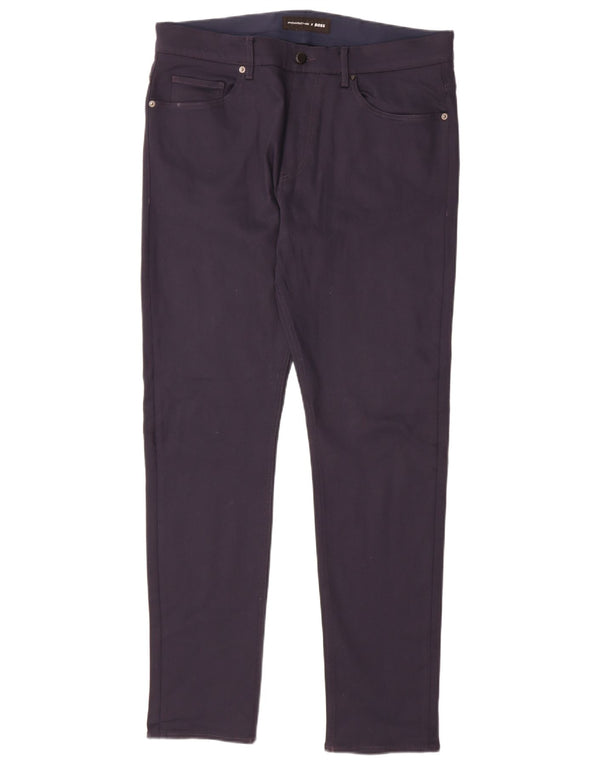 Hugo Boss Мужские брюки Porsche Slim Casual W36 L34 Темно-синий полиэстер