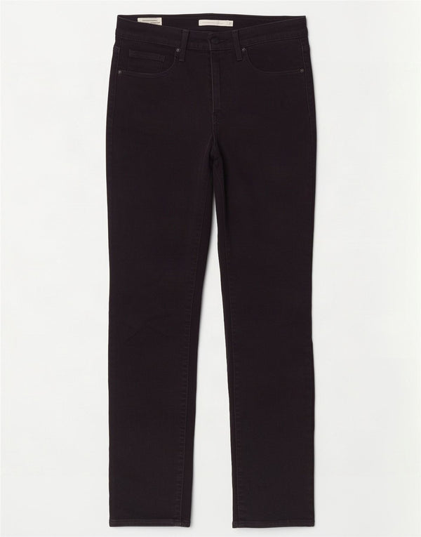 Женские прямые джинсы Levi's 724 с высокой посадкой W27 L30, черный хлопок
