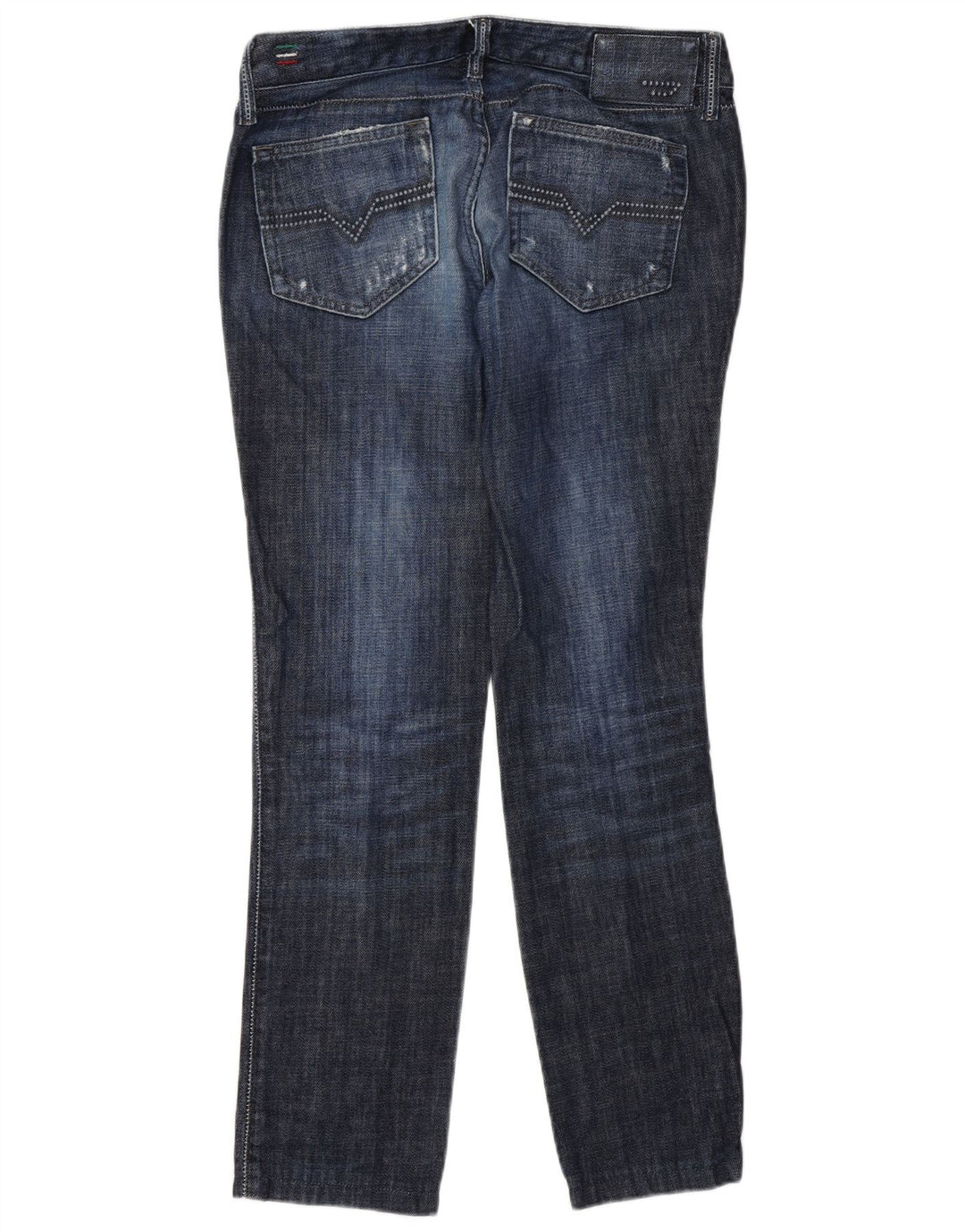 Женские узкие джинсы с потертостями Diesel Cuddy W27 L30, синий хлопок