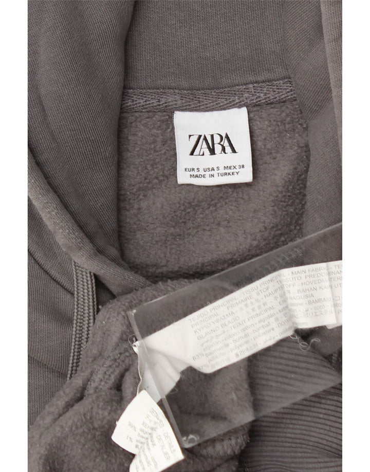 Мужской джемпер с капюшоном ZARA, маленький серый, хлопок