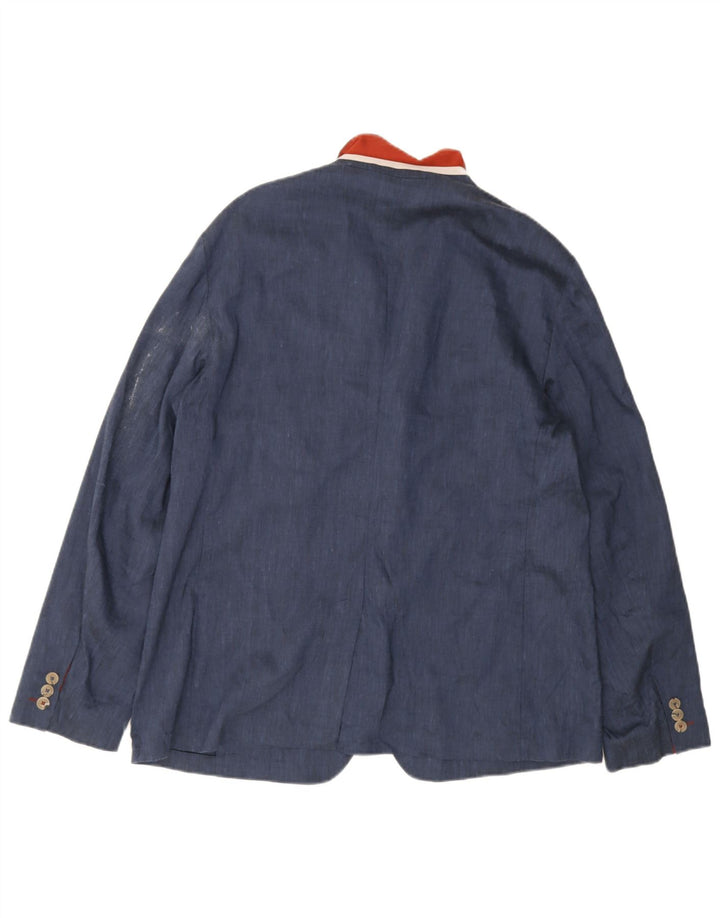 Мужской пиджак с 3 пуговицами Ted Baker, размер 6, 2XL, синий лен