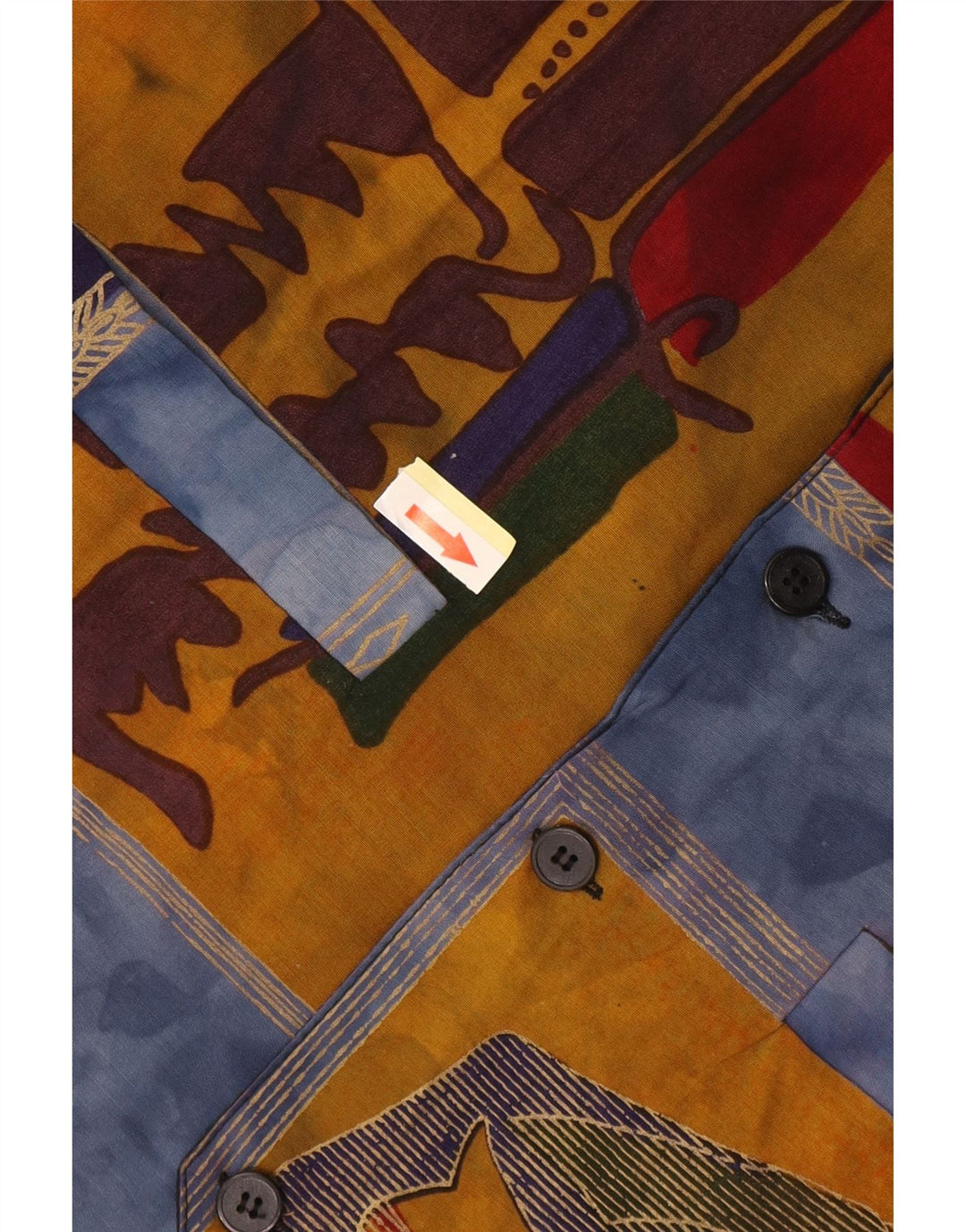 Винтажный мужской жилет с абстрактным узором, большой синий