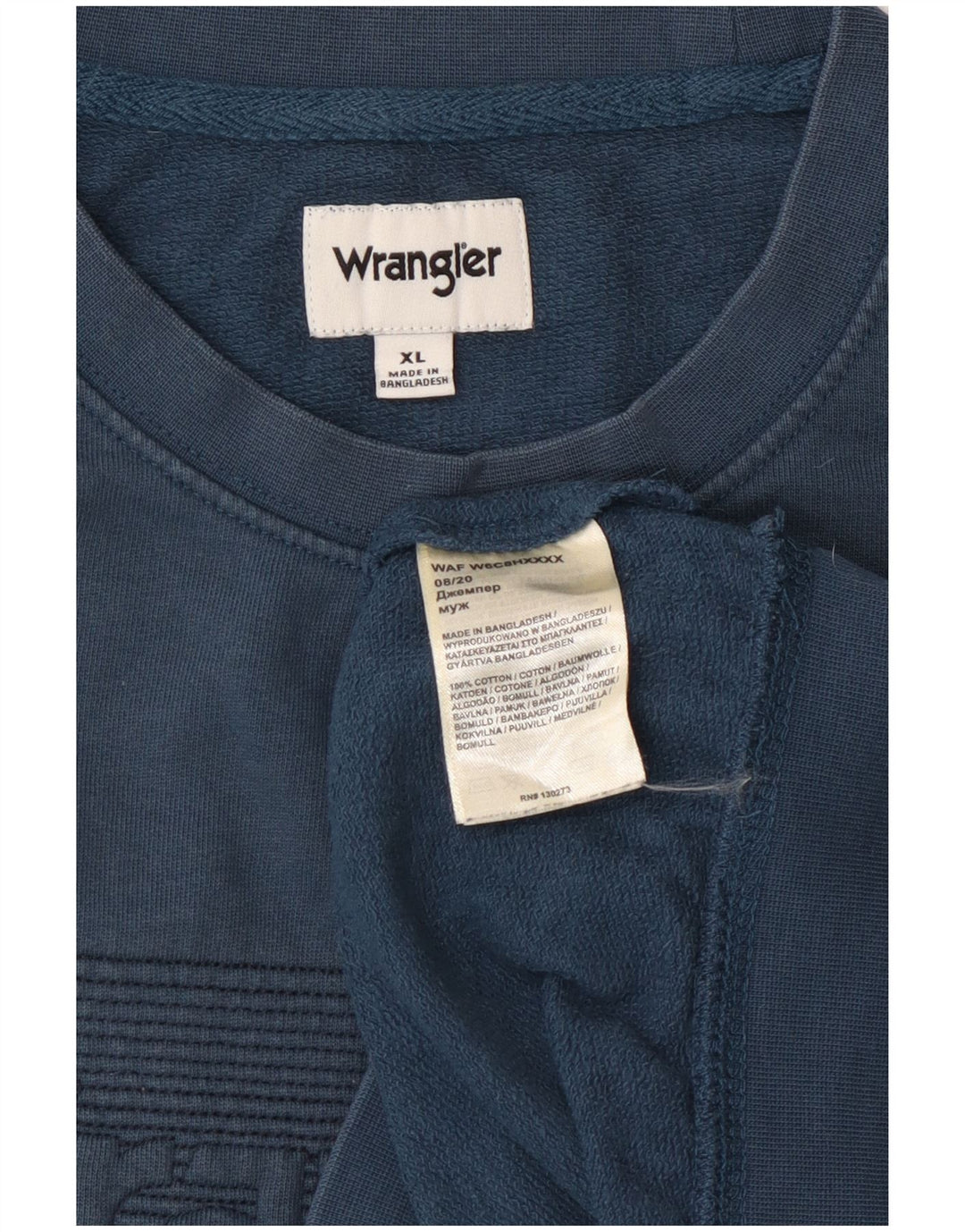 WRANGLER Мужской свитшот с рисунком XL, синий хлопок