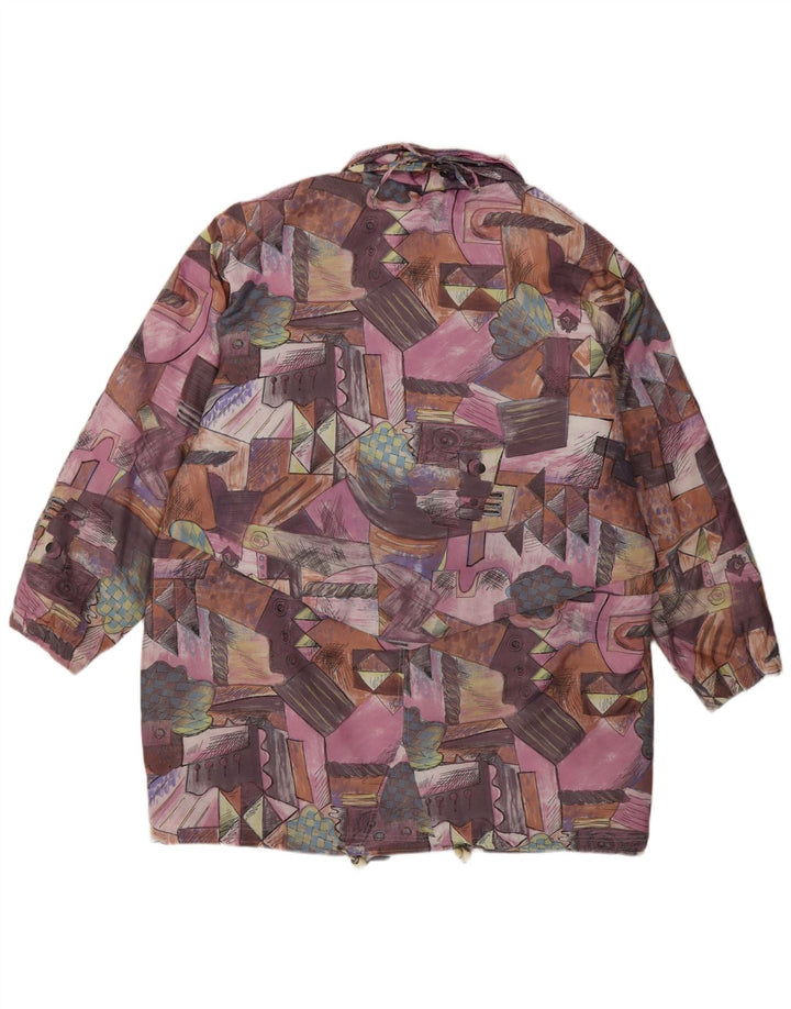 Винтажная женская куртка свободного кроя, Великобритания, 18 XL, разноцветная в стиле пэчворк