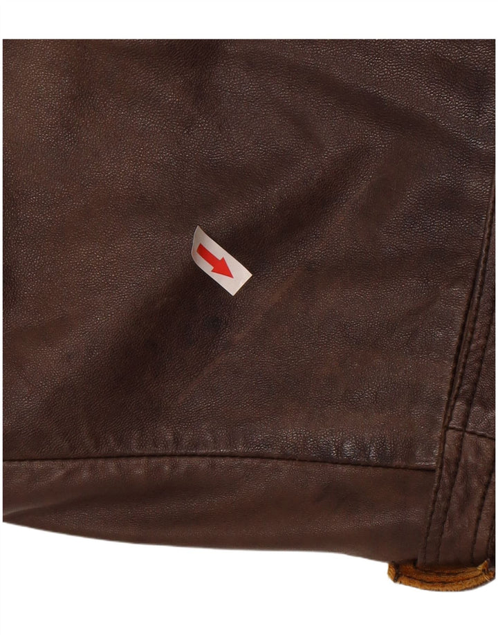 Jean Gabriel Женская кожаная куртка в стиле милитари IT 48 XL Коричневая