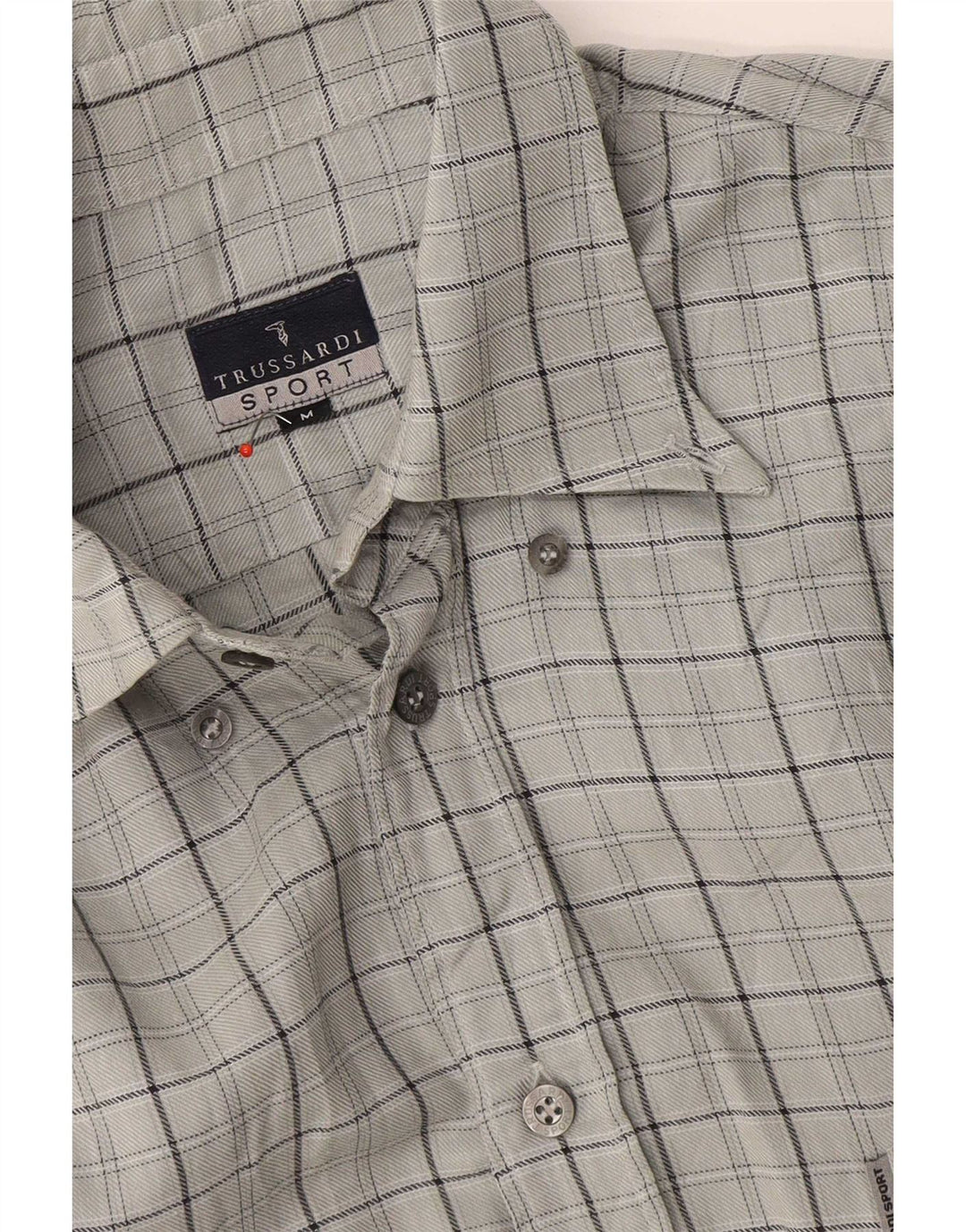 Мужская рубашка Trussardi среднего серого цвета в клетку