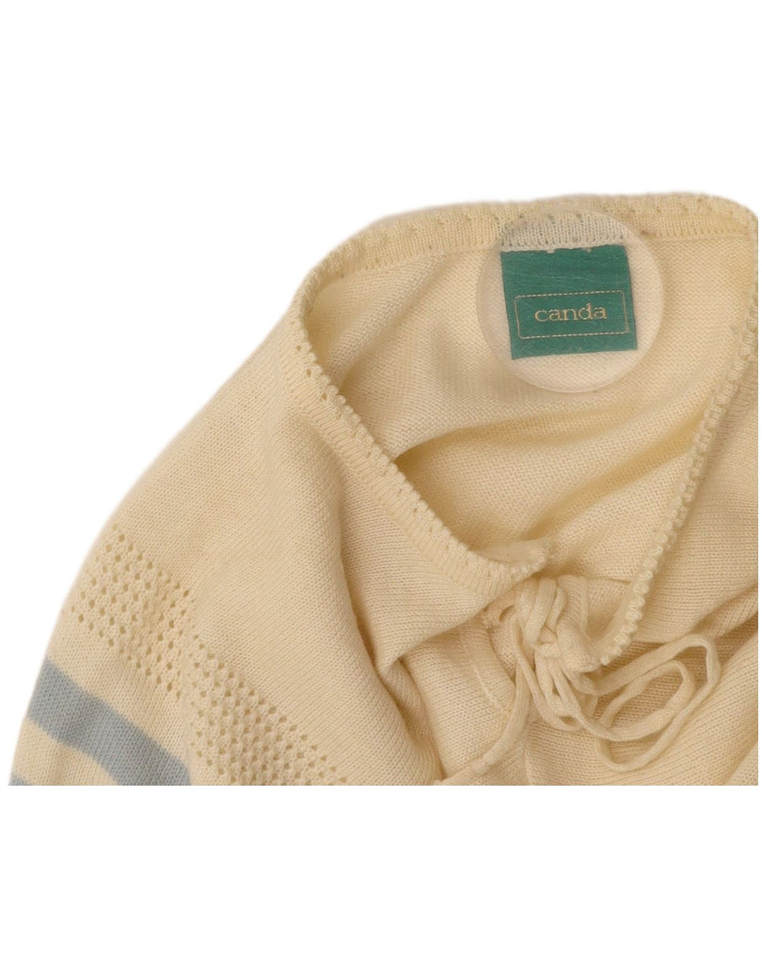 Женский укороченный джемпер с круглым вырезом CANDA EU 44 XL в белую полоску