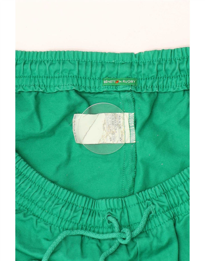 Мужские спортивные шорты Benetton с графическим рисунком, средний зеленый хлопок, хлопок