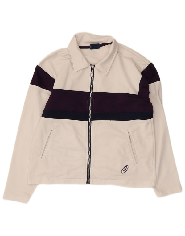 Женская верхняя куртка большого размера Asics UK 10, маленькая белая с цветными блоками