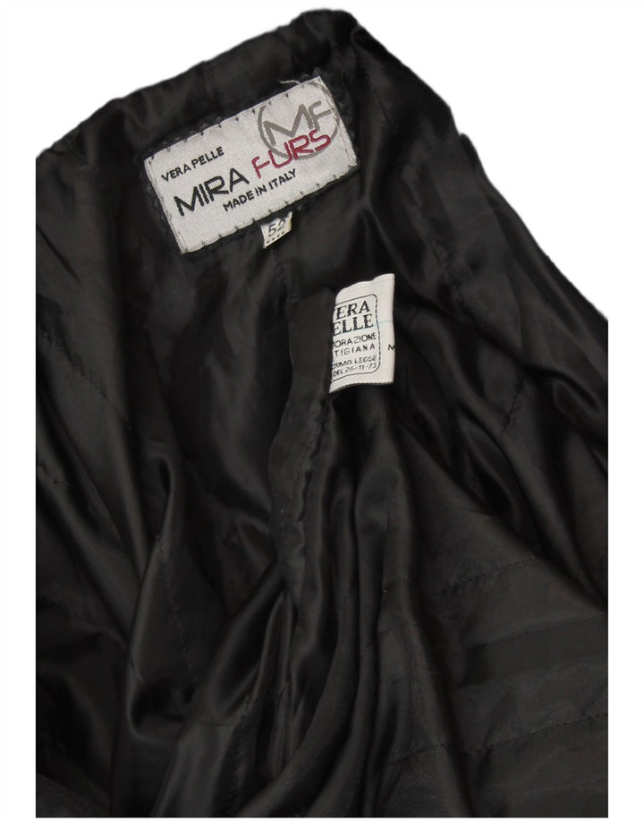 MIRA FURS Мужская кожаная куртка в стиле милитари IT 52 XL Черная кожа