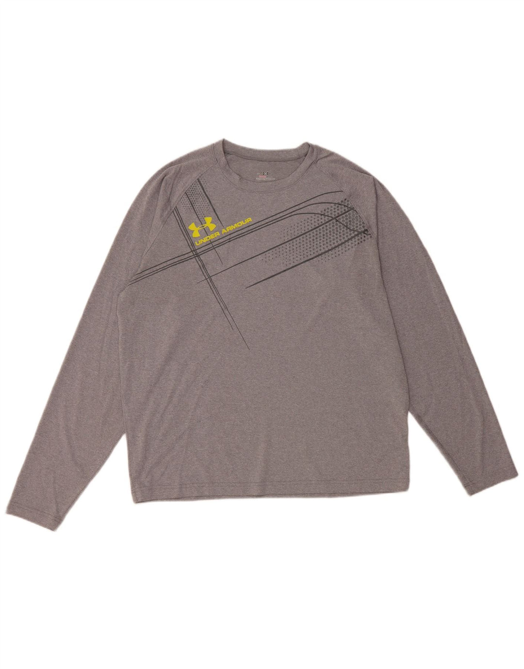 Мужской топ с рисунком Under Armour Heat Gear, длинный рукав, большой серый полиэстер