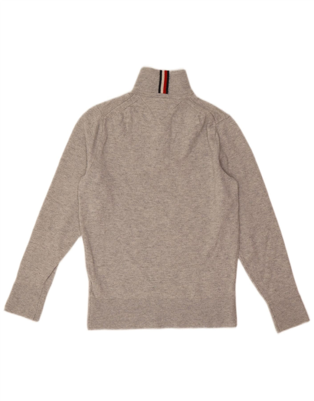 Мужской джемпер с воротником на молнии Tommy Hilfiger XS, серый шерстяной