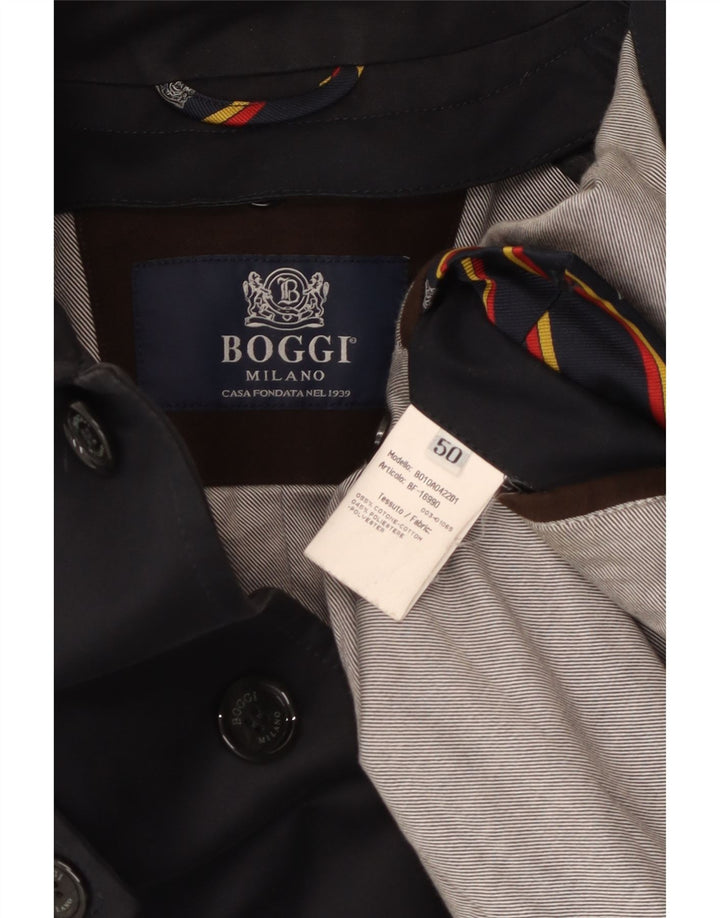 Мужской тренч Boggi IT 50, темно-синий, хлопок