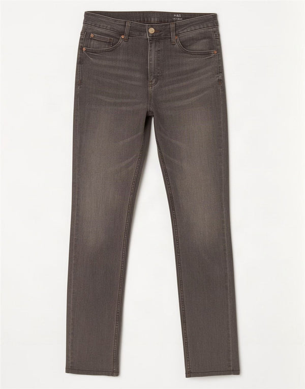 Женские зауженные джинсы Marks & Spencer Lily UK 12, средние W30 L29, серый хлопок