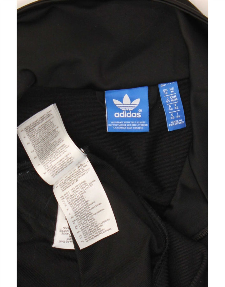 Женский спортивный костюм Adidas с графическим принтом, верхняя куртка UK 14, средний черный полиэстер