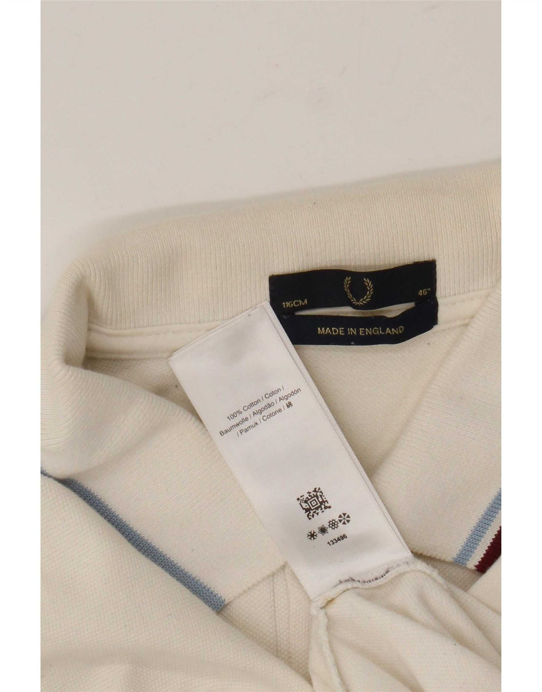 Мужская рубашка-поло Fred Perry, большой белый хлопок