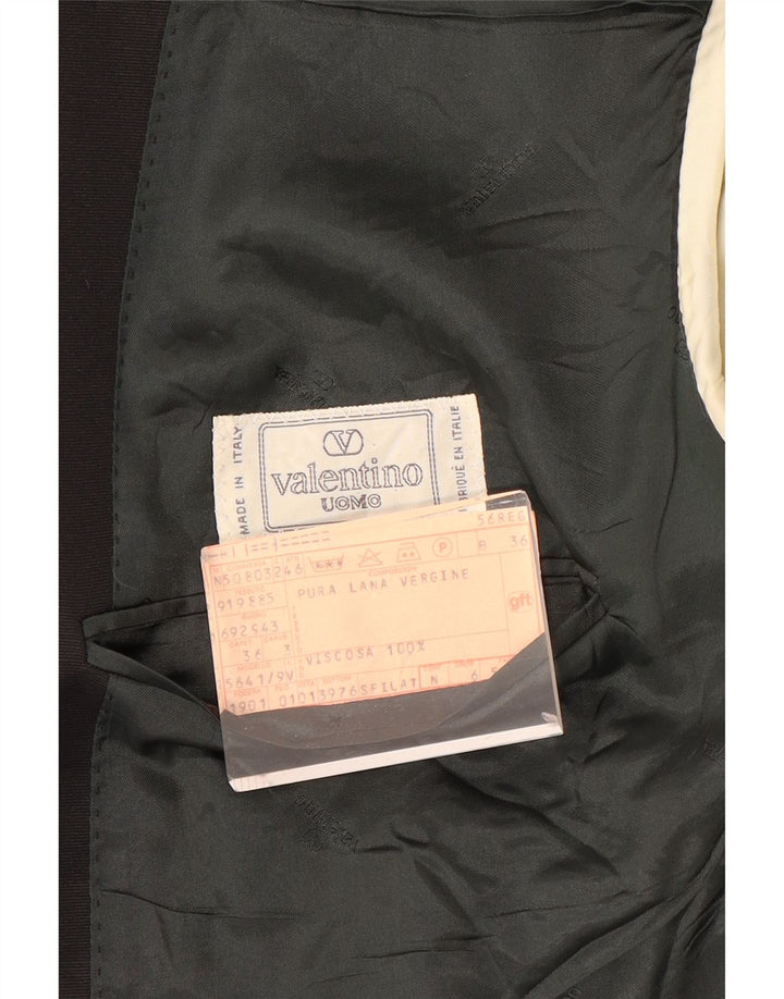 Мужской пиджак на 1 пуговице Valentino IT 56 3XL, черная полосатая шерсть