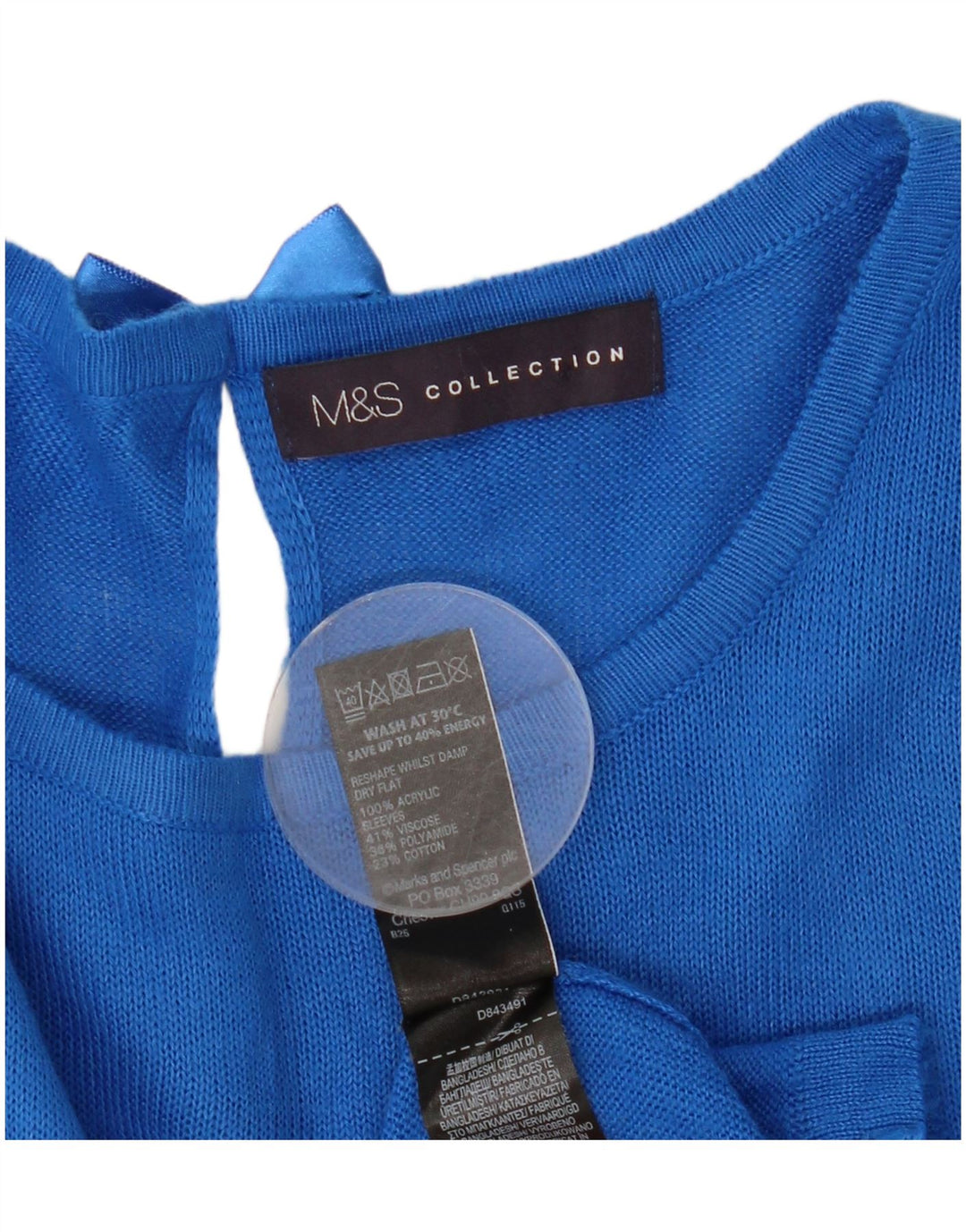 Женский джемпер с вырезом «лодочка» Marks & Spencer UK 12, средний синий