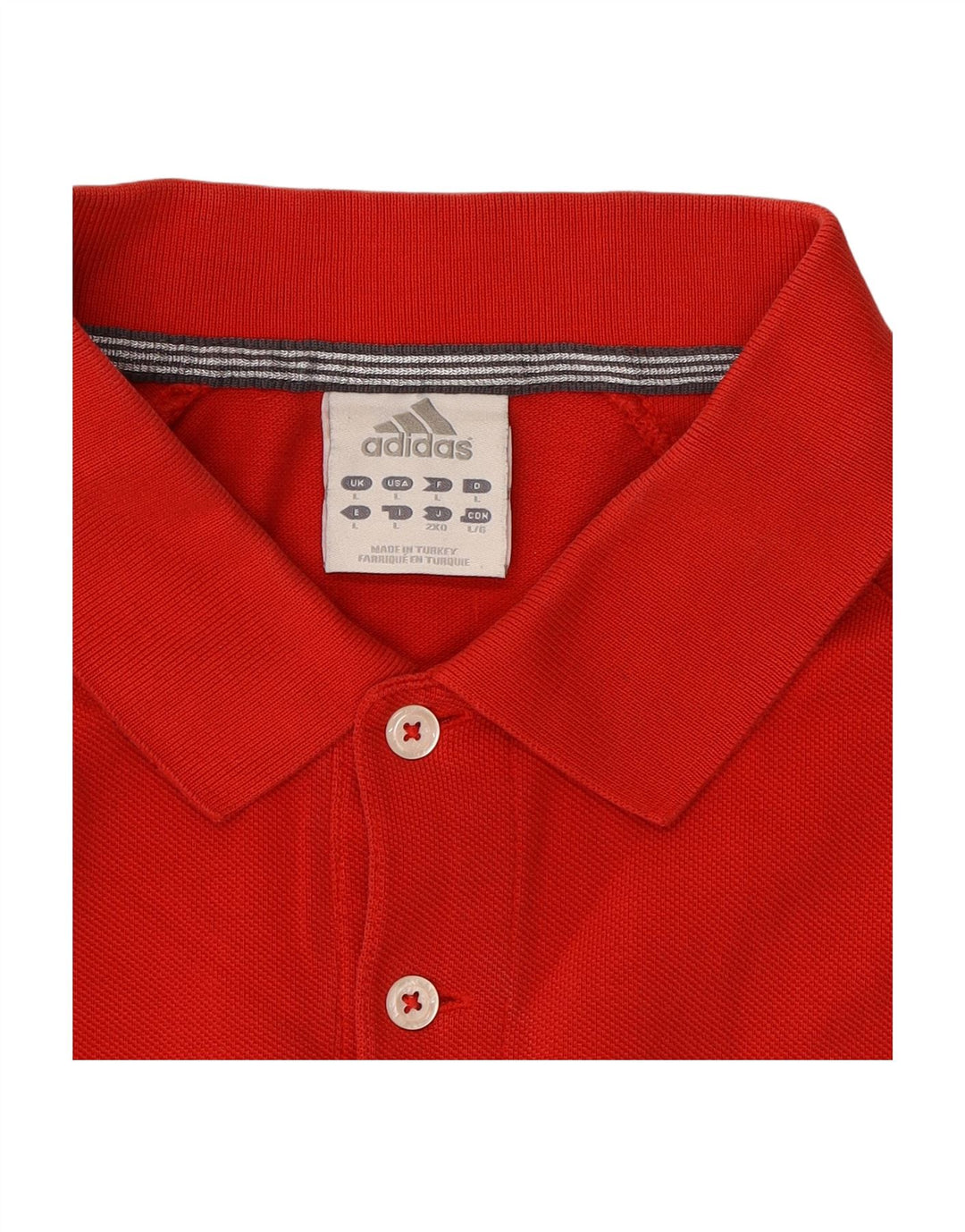 ADIDAS Mens Polo Shirt Large Red Cotton