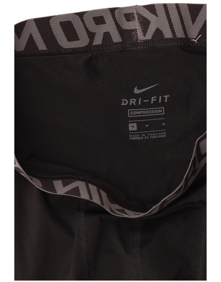 Мужские компрессионные леггинсы-капри с рисунком Nike, средние, черные