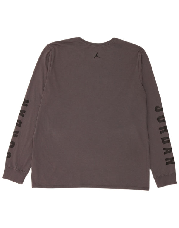 Мужской топ с рисунком Jordan Dri Fit с длинным рукавом XL, серый хлопок