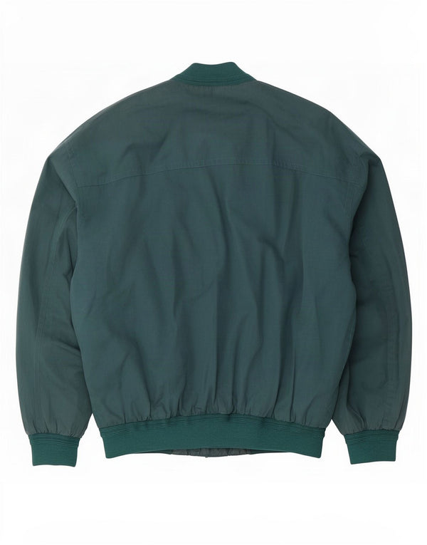 Porto Di Panama Mens Loose Fit Bomber Jacket IT 46 Small Green Cotton