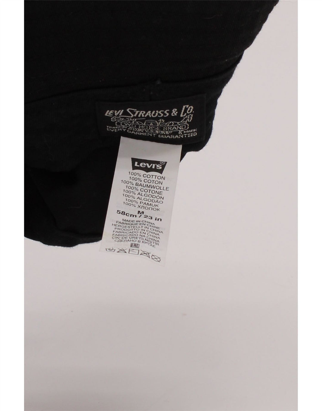 Мужская панама с рисунком Levi Strauss & Co, хлопок среднего размера, черная полоска