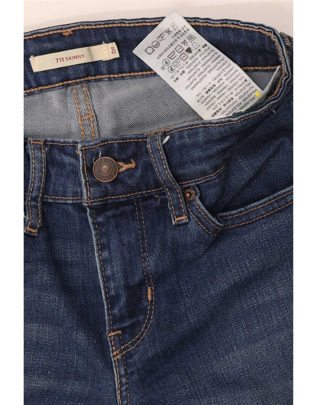 Женские джинсы скинни Levi's 711 W25 L26 синие, полиэстер