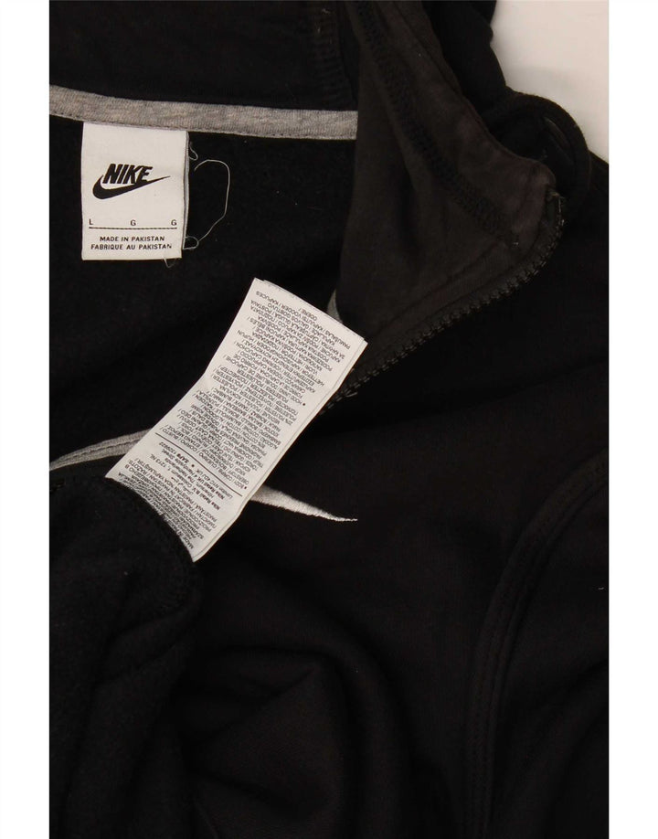 Мужской свитер с капюшоном на молнии Nike, большой черный, хлопковый
