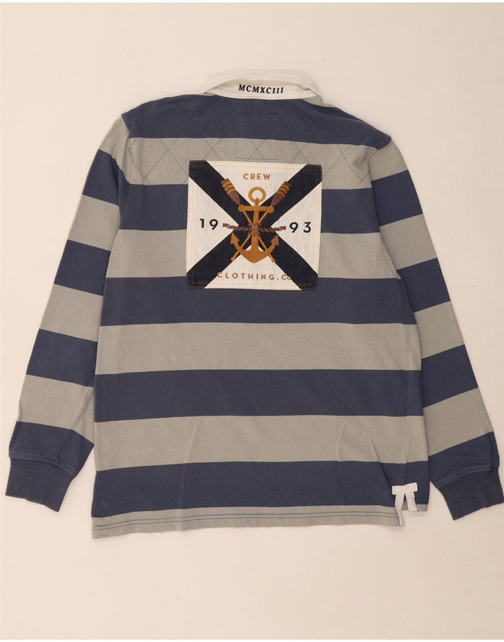 Мужская рубашка-поло для регби с длинными рукавами и графикой, большая серая полоска, ОДЕЖДА ЭКИПАЖА