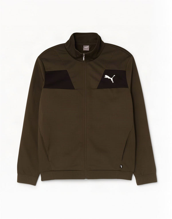 Мужской спортивный костюм Puma, верхняя куртка XL, цвет хаки, полиэстер с цветными блоками