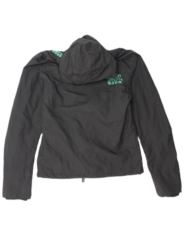 Женская ветровка с капюшоном с графическим рисунком Superdry UK 10, маленький серый нейлон