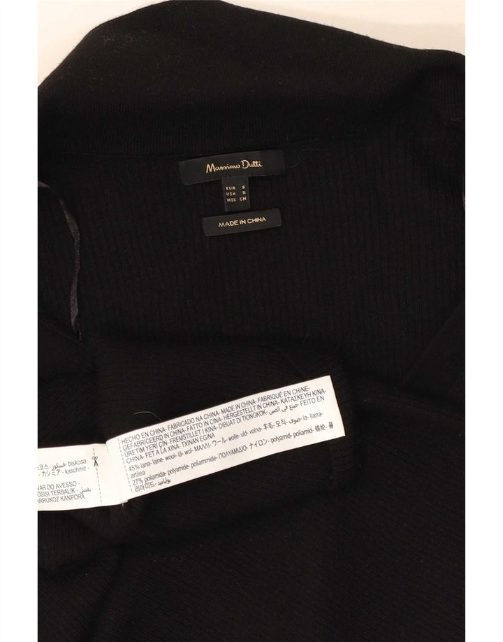 Женский кардиган Massimo Dutti UK 10, маленький черный шерстяной свитер