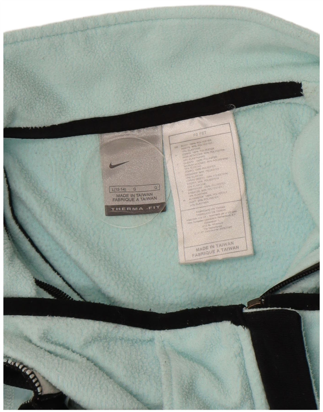 Женская флисовая куртка Nike, США, 12/14, большой бирюзовый полиэстер