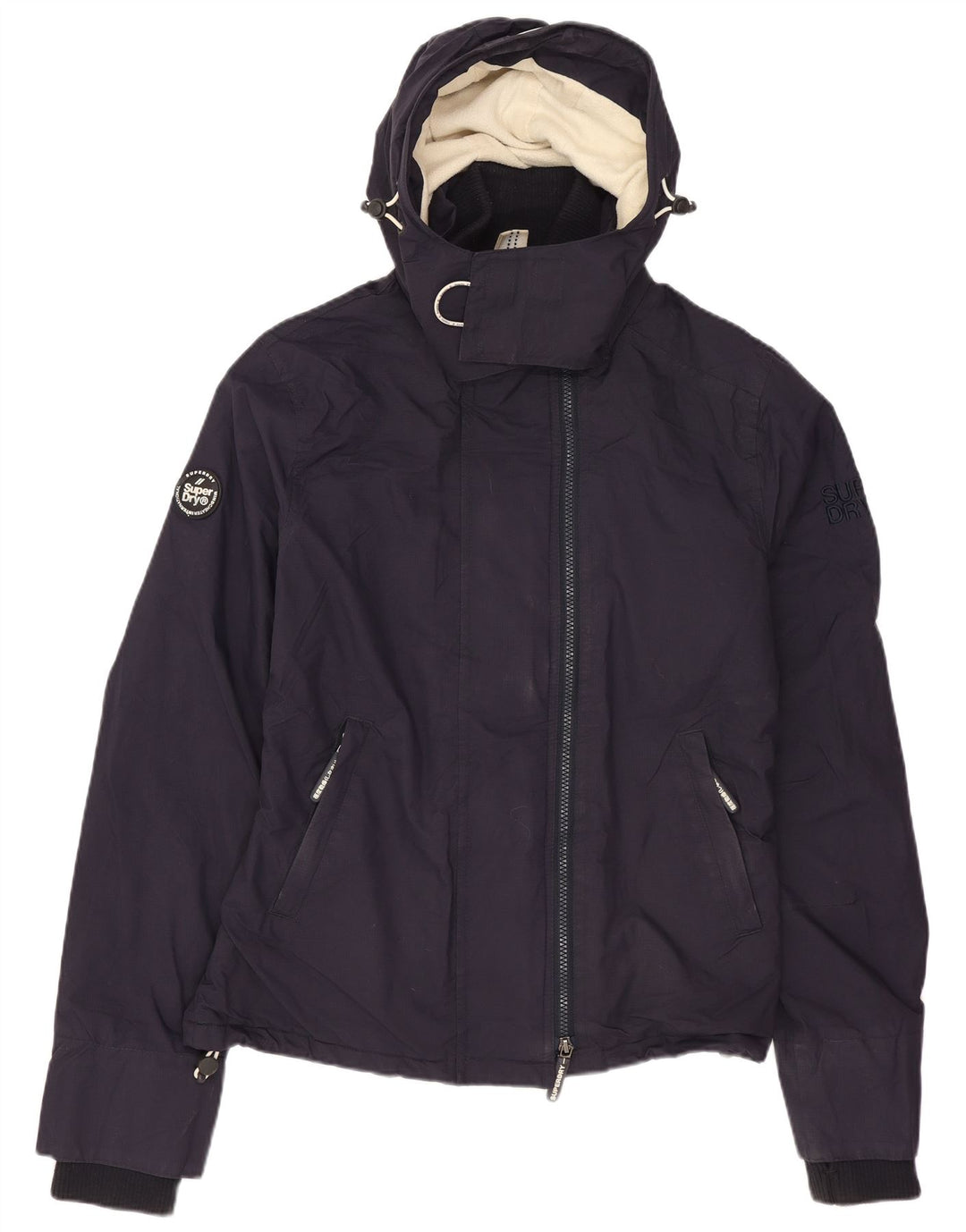 Женская ветровка с капюшоном Superdry UK 14, средний темно-синий нейлон