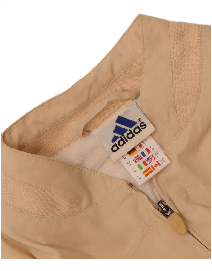 Женский бомбер Adidas Oversized UK 16, большой, бежевый, полиэстер