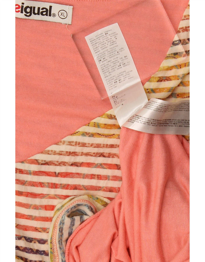 Женское платье-футляр DESIGUAL UK 18 XL, хлопок в разноцветную полоску