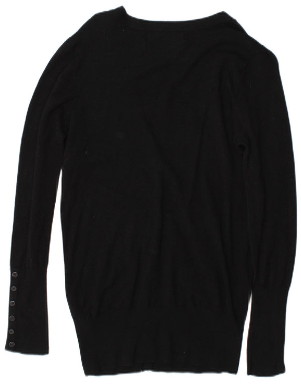 Zara Womens Cardigan Sweater UK 14 Medium Black Rayon