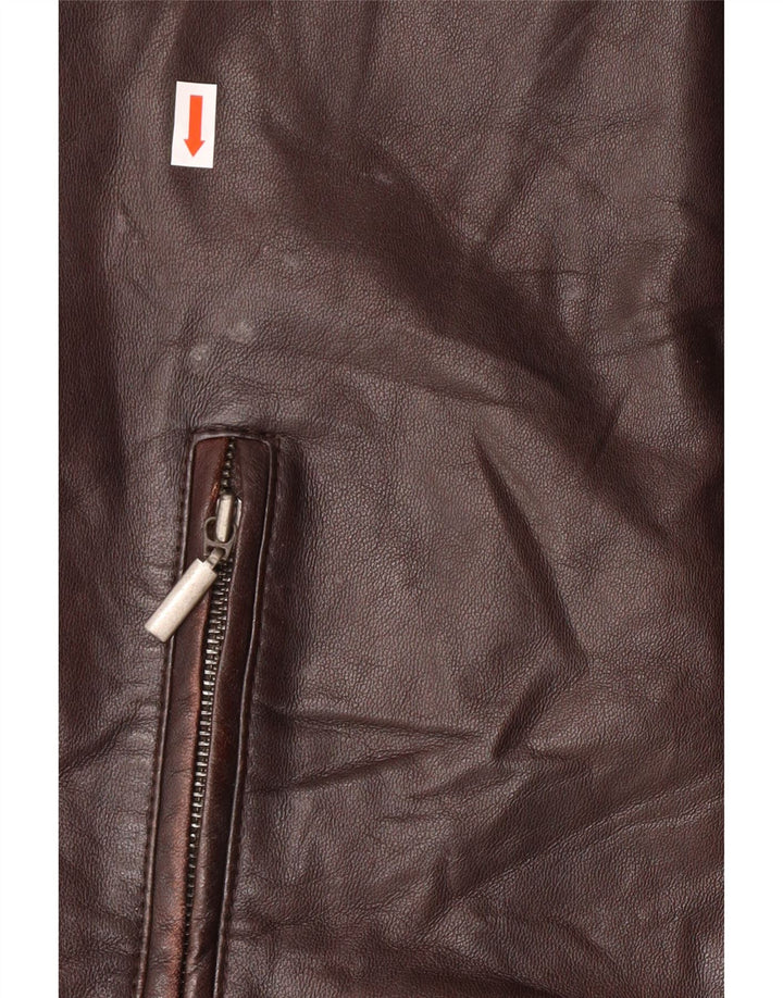 Мужская кожаная куртка в стиле милитари Conbipel IT 54 XL Коричневая кожа ягненка