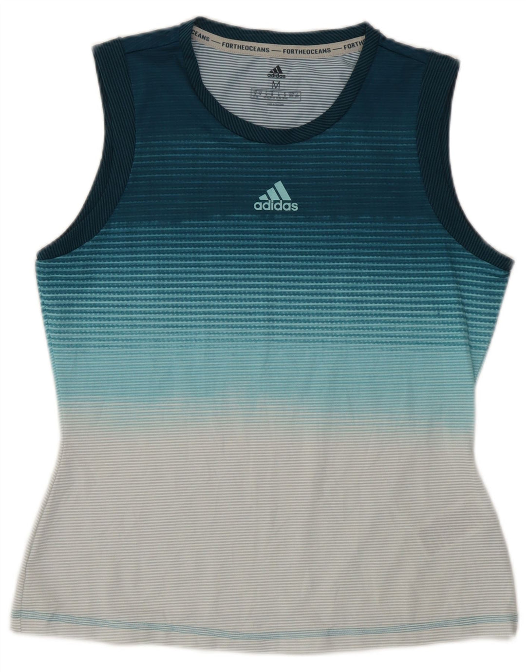 Женский жилет Adidas UK 12/14, полиэстер в среднюю синюю полоску