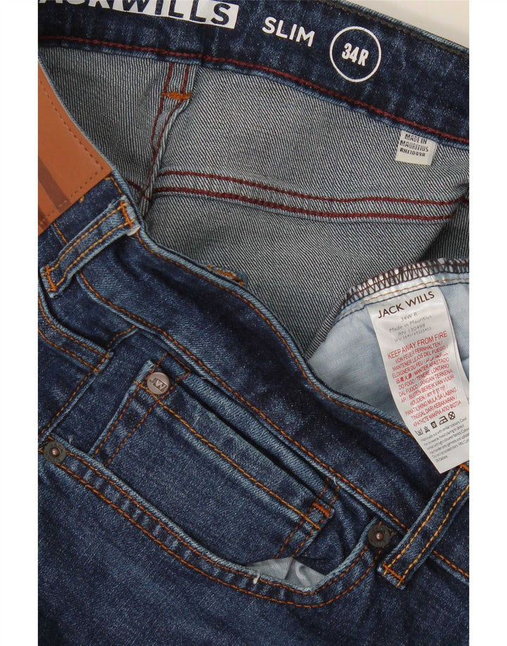 Мужские узкие джинсы Jack Wills W34 L31, темно-синий, хлопок
