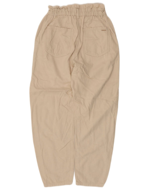 Женские свободные джинсы Zara с высокой посадкой EU 36 XS W26 L25, бежевый хлопок