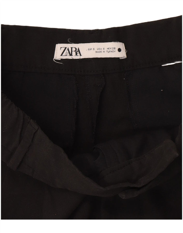 Женские укороченные брюки ZARA, маленькие W26 L25, черные