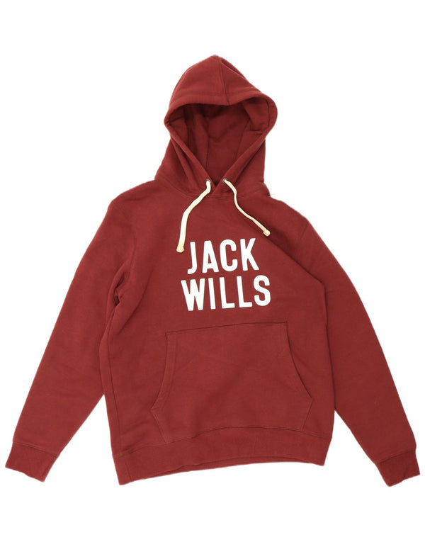 Мужской джемпер с капюшоном Jack Wills с рисунком, средний бордовый хлопок, хлопок