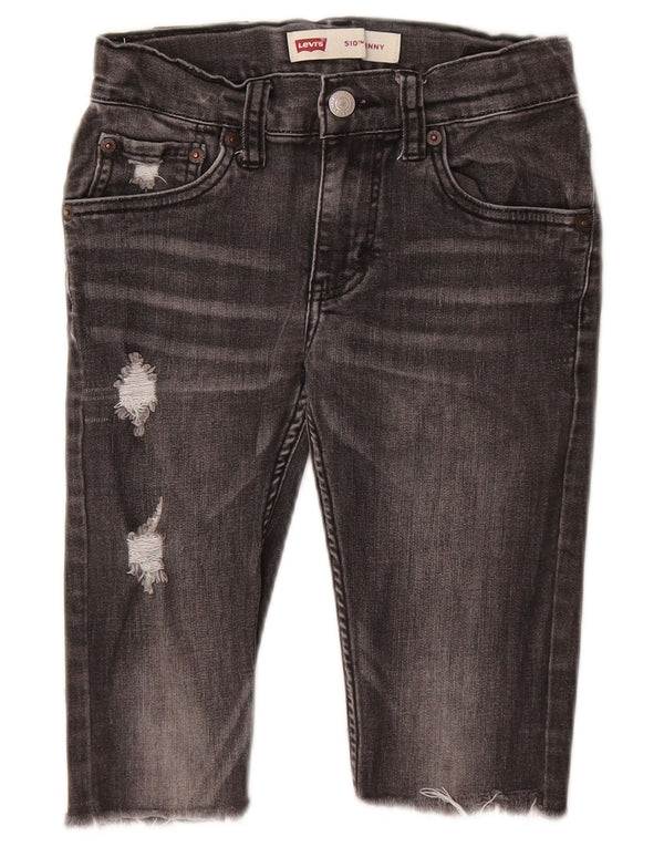 Джинсовые шорты-бермуды Levi's Girls 510, 9–10 лет, W25, серый хлопок