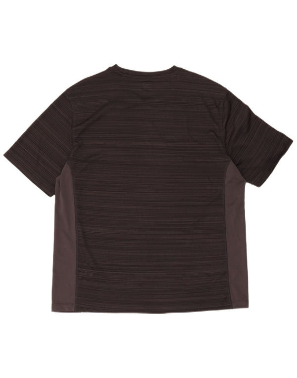 Мужская футболка Fila Slim Fit, топ 2XL, серый полиэстер с цветными блоками